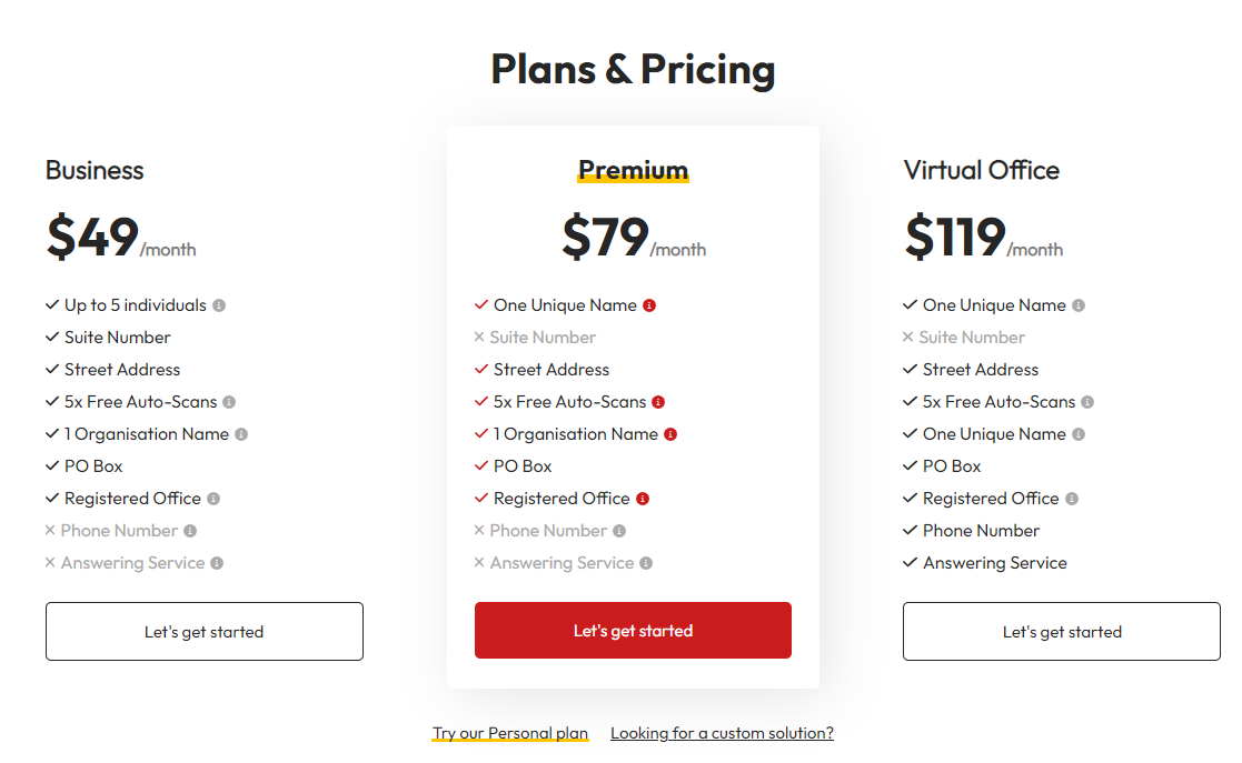 Prices screenshot
